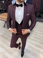 Load image into Gallery viewer, Arezzo Claret Red  Slim Fit Tuxedo-baagr.myshopify.com-1-BOJONI
