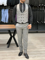 Load image into Gallery viewer, Verona Gray Slim Fit Wool Suit-baagr.myshopify.com-1-BOJONI

