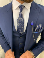 Load image into Gallery viewer, Forenzax Navy Blue Slim Fit Suit-baagr.myshopify.com-1-BOJONI
