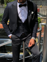 Load image into Gallery viewer, Cristian Slim-Fit Tuxedo Suit Vest Dark Blue-baagr.myshopify.com-suit-BOJONI
