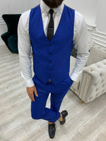 Load image into Gallery viewer, Lambrusco Blue Slim Fit Peak Lapel Striped Suit-baagr.myshopify.com-1-BOJONI
