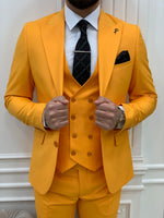 Load image into Gallery viewer, Bojoni Monte Yellow  Slim Fit Suit
