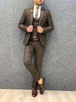 Load image into Gallery viewer, Olympia Brown Slim Fit  Suit-baagr.myshopify.com-1-BOJONI
