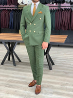 Load image into Gallery viewer, Crystal Double Breasted Light Green Suit-baagr.myshopify.com-1-BOJONI
