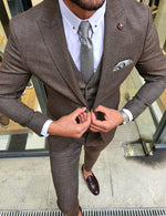 Load image into Gallery viewer, Tommy Brown Slim Fit Patterned Suit-baagr.myshopify.com-suit-BOJONI
