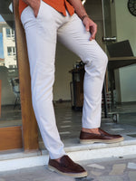 Load image into Gallery viewer, Mantova Beige Slim Fit Cotton Pants-baagr.myshopify.com-Pants-BOJONI
