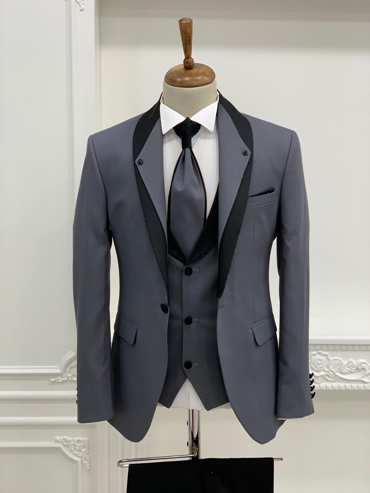 Napolia Royal Gray Slim Fit Tuxedo-baagr.myshopify.com-1-BOJONI