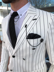 Stenos Slim-Fit Double Breasted Blazer in White-baagr.myshopify.com-suit-BOJONI