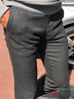 Load image into Gallery viewer, Slim-Fit Patterned Fabric Pants Black-baagr.myshopify.com-Pants-BOJONI
