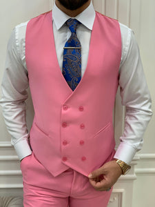 Bojoni Monte Pink  Slim Fit Suit