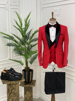 Load image into Gallery viewer, Napolia Royal Red Slim Fit Tuxedo-baagr.myshopify.com-1-BOJONI
