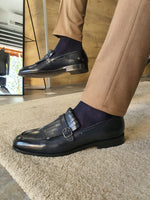 Load image into Gallery viewer, Severi  Dark Blue Kilt Loafers-baagr.myshopify.com-shoes2-BOJONI

