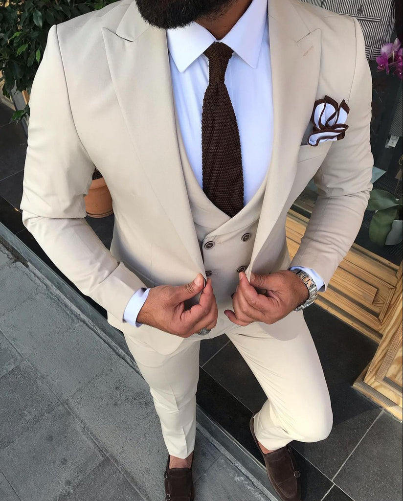 Fenichi Cream Slim Fit Suit | BOJONI