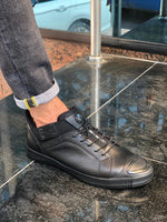Load image into Gallery viewer, Ringging Detail Laced Sports Shoes Black-baagr.myshopify.com-shoes2-BOJONI

