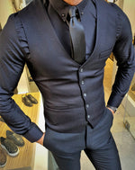 Load image into Gallery viewer, Ardenza Black Slim Fit Vest-baagr.myshopify.com-suit-BOJONI
