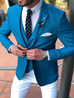 Load image into Gallery viewer, Multi Slim-Fit  Suit Vest Blue-baagr.myshopify.com-suit-brabion
