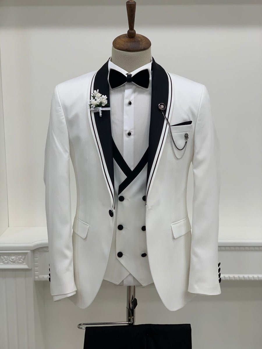 Serra Royal White Slim Fit Tuxedo | BOJONI