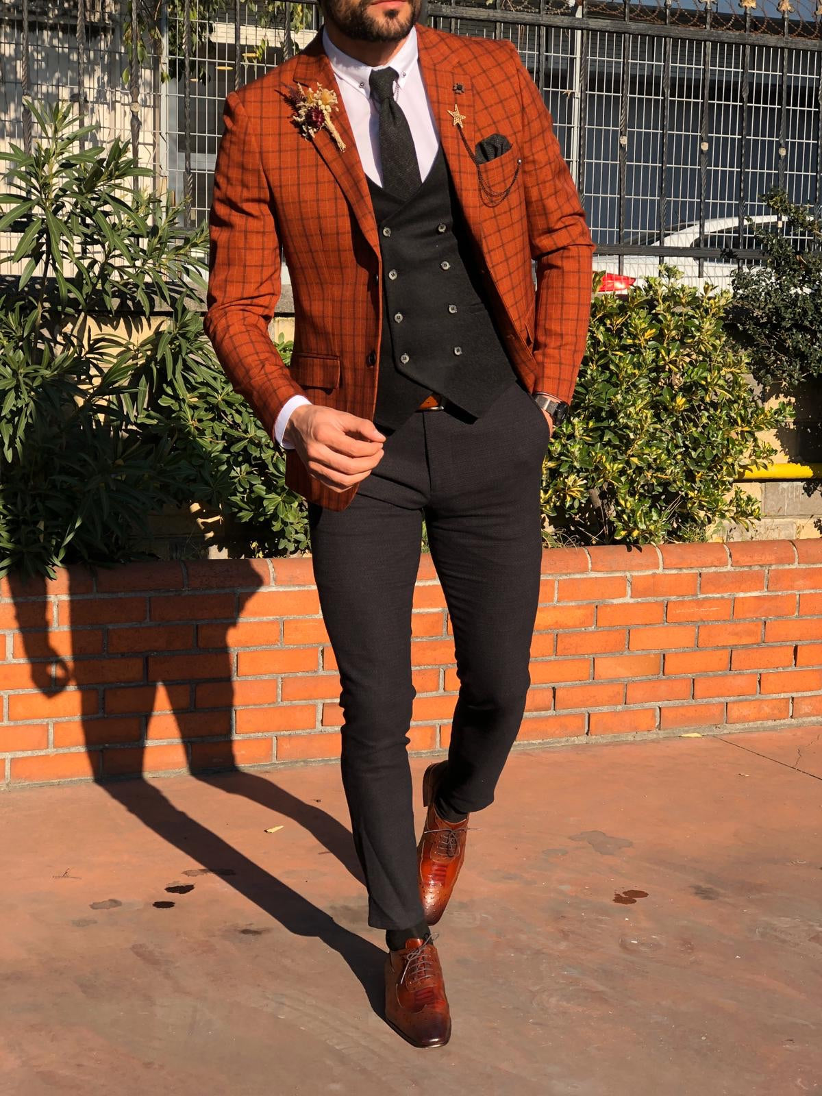 Tommy Slim-Fit Plaid Suit Vest Tile-baagr.myshopify.com-suit-BOJONI