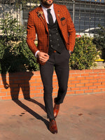 Load image into Gallery viewer, Tommy Slim-Fit Plaid Suit Vest Tile-baagr.myshopify.com-suit-BOJONI
