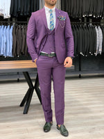 Load image into Gallery viewer, Verona Purple Slim Fit Wool Suit-baagr.myshopify.com-1-BOJONI
