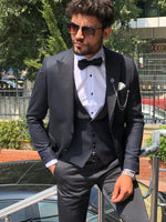 Load image into Gallery viewer, Cristian Slim-Fit Tuxedo Suit Vest Dark Blue-baagr.myshopify.com-suit-BOJONI
