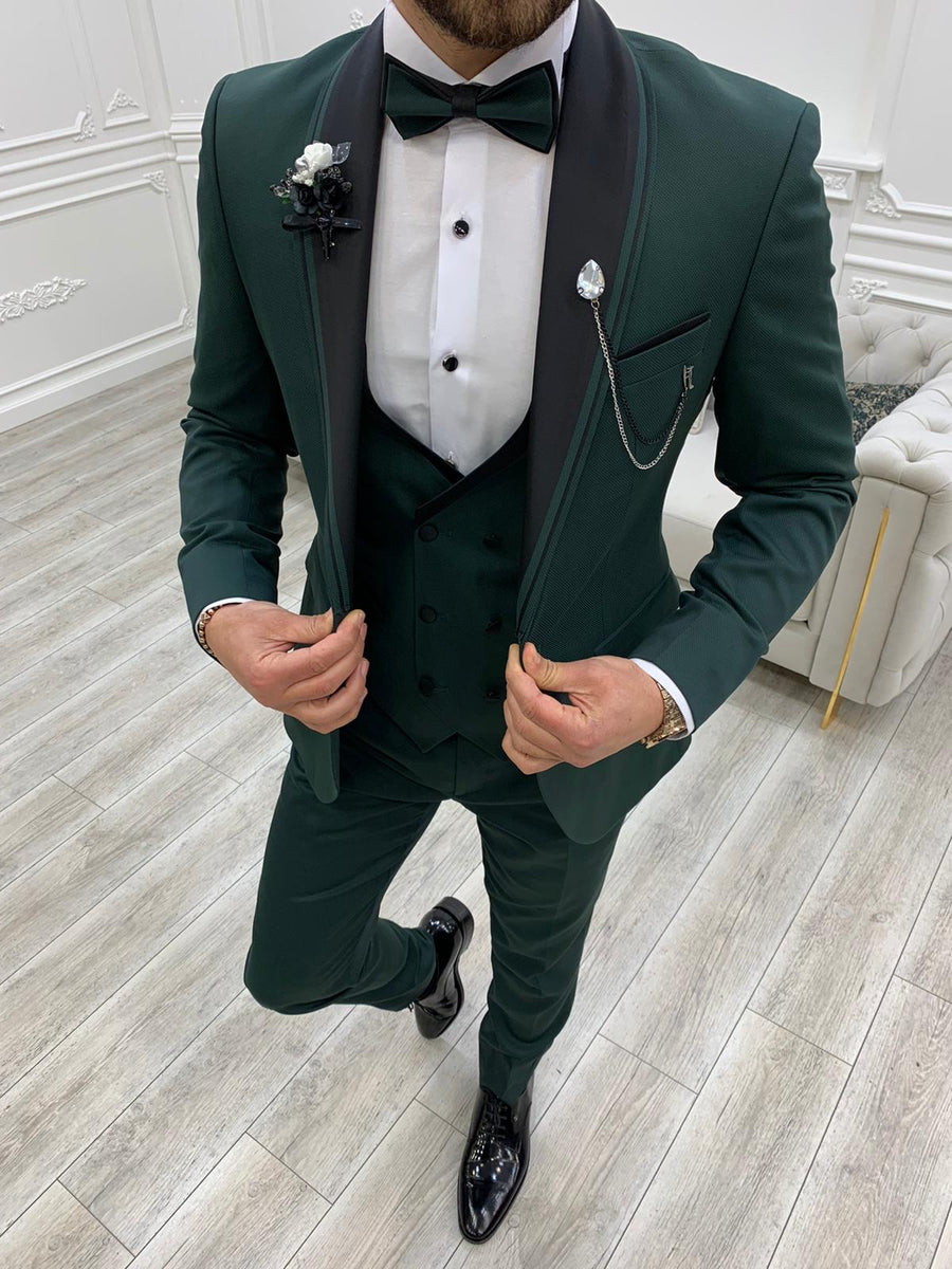 Partoni Royal Green Slim Fit Tuxedo | BOJONI