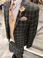 Load image into Gallery viewer, Rimini Slim-Fit Plaid Suit Vest Black-baagr.myshopify.com-suit-BOJONI
