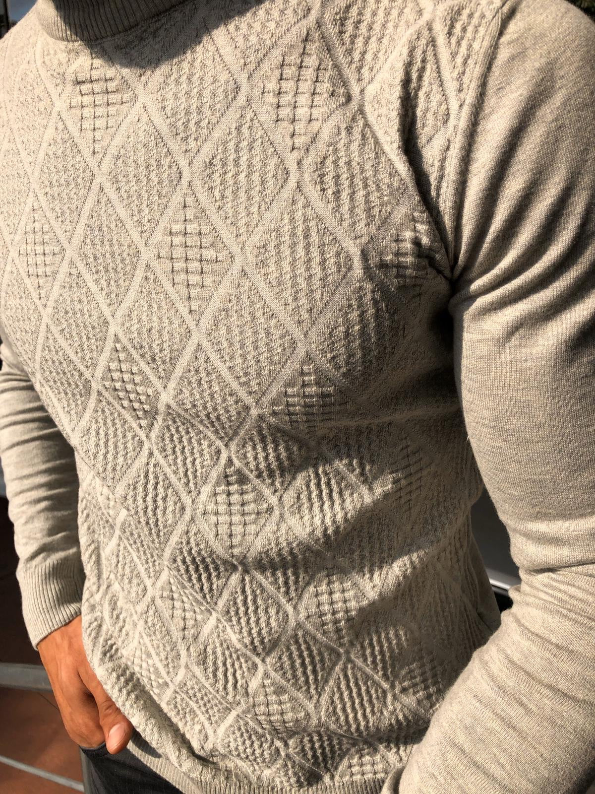 Slim-Fit Patterned Turtleneck Knitwear (3 Colors)-baagr.myshopify.com-sweatshirts-BOJONI