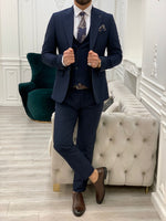 Load image into Gallery viewer, Bojoni Monte Navy Blue  Slim Fit Suit
