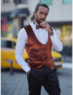 Load image into Gallery viewer, Rick Slim Fit Custom Design White &amp; Brown Tuxedo
