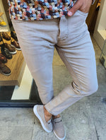 Load image into Gallery viewer, Sparks Beige Slim Fit Handmade Jeans-baagr.myshopify.com-Pants-BOJONI
