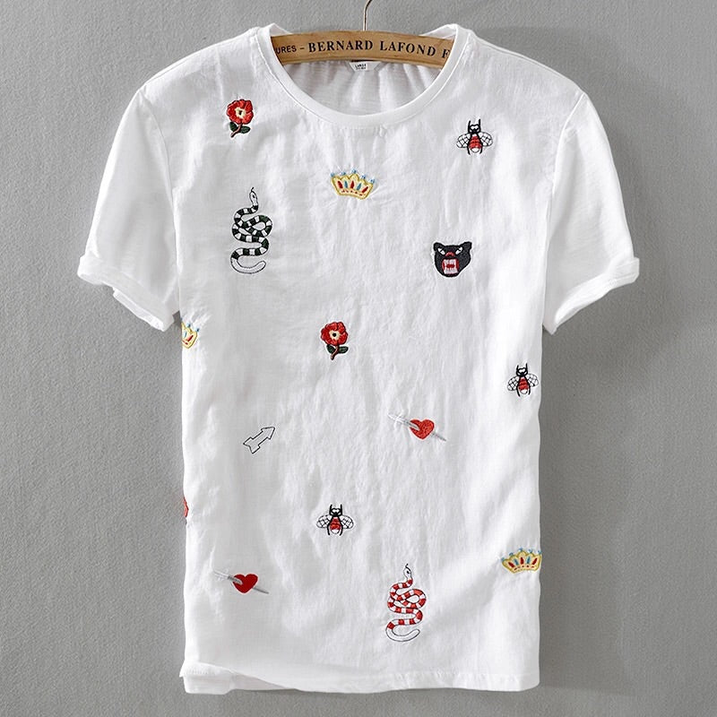 Contemporary Cartoon Linen T-Shirt II-baagr.myshopify.com-T-shirt-BOJONI