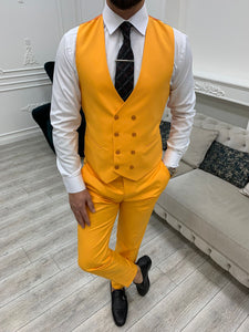 Bojoni Monte Yellow  Slim Fit Suit