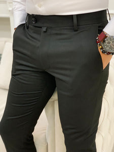 Serra Black Slim Fit Pants-baagr.myshopify.com-Pants-BOJONI