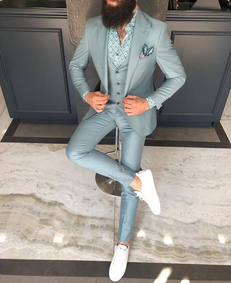 Owen Ice Blue Slim Fit Suit BOJONI