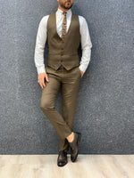 Load image into Gallery viewer, Kan Brown Slim Fit Wool Suit-baagr.myshopify.com-1-BOJONI
