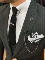 Load image into Gallery viewer, Rocca Black Slim Fit Pinstripe Suit-baagr.myshopify.com-1-BOJONI
