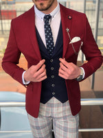 Load image into Gallery viewer, Fendis Slim-Fit Suit Vest Red-baagr.myshopify.com-suit-BOJONI
