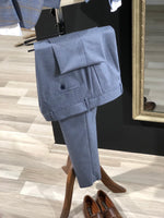 Load image into Gallery viewer, Slim-Fit Plaid Suit Vest Indigo-baagr.myshopify.com-suit-BOJONI
