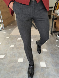Daroni Black Slim Fit Pants-baagr.myshopify.com-Pants-BOJONI