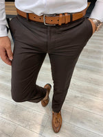Load image into Gallery viewer, Verona Brown Slim Fit Wool Suit-baagr.myshopify.com-1-BOJONI
