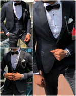 Load image into Gallery viewer, Cristian Slim-Fit Tuxedo Suit Vest Dark Blue-baagr.myshopify.com-suit-BOJONI
