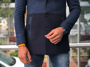 Leso Slim-Fit Coat Navy Blue-baagr.myshopify.com-Jacket-BOJONI