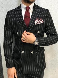Louis Slim Fit Double Breasted Black Suit-baagr.myshopify.com-1-BOJONI