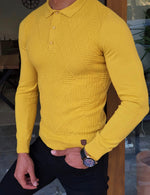 Load image into Gallery viewer, Bloom Yellow Slim Fit Collar Sweater-baagr.myshopify.com-sweatshirts-BOJONI
