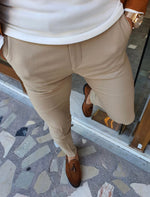 Load image into Gallery viewer, Fonzaso Beige Slim Fit Pants-baagr.myshopify.com-Pants-BOJONI
