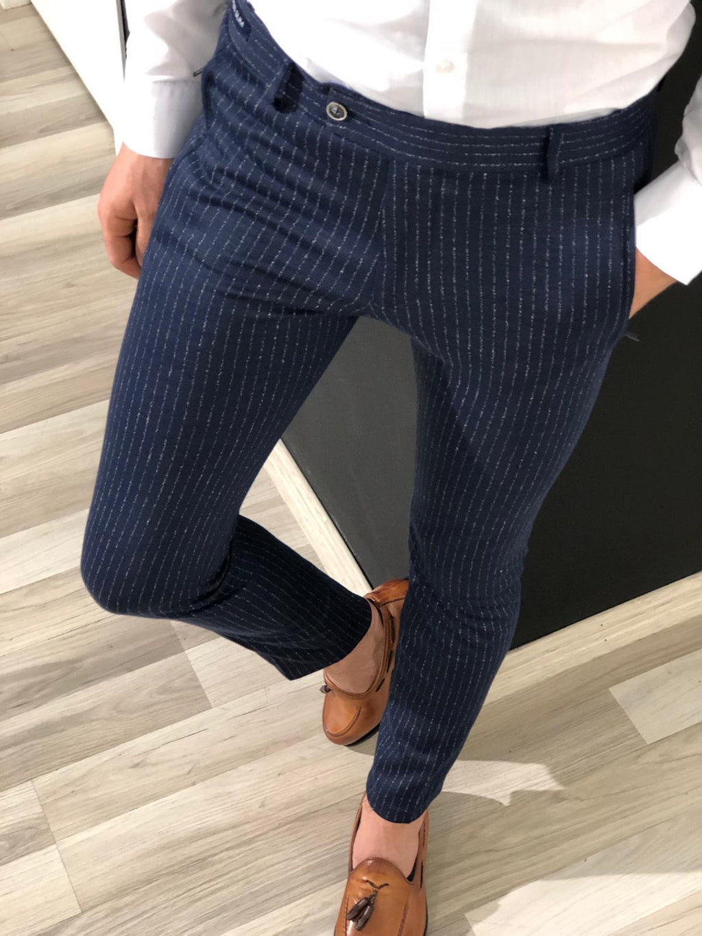 Slim-fit Striped Fabric Pants (2 Colors)-baagr.myshopify.com-Pants-BOJONI