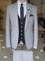 Load image into Gallery viewer, Boston Gray Slim Fit Peak Lapel Suit-baagr.myshopify.com-suit-BOJONI

