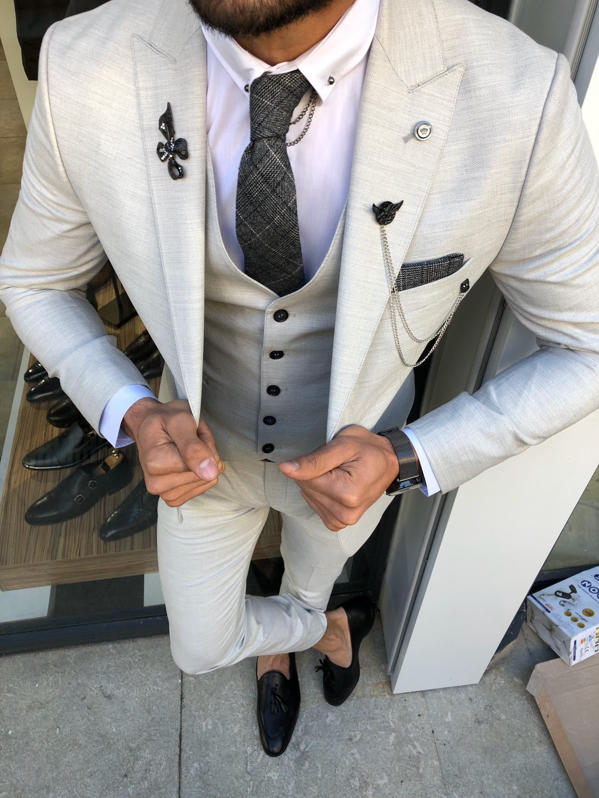 Vest Suit Marc Gray Slim-Fit BOJONI |
