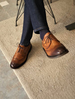 Load image into Gallery viewer, Forenzax  Tan Wingtip Oxfords-baagr.myshopify.com-shoes2-BOJONI
